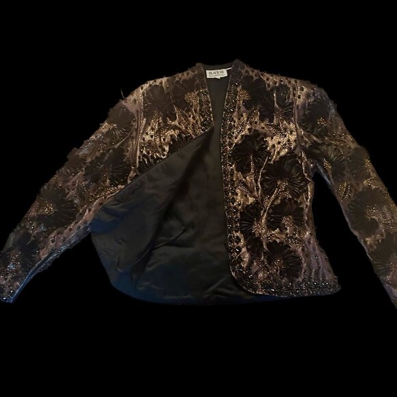 Black Tie, size 8 beaded jacket in bronze and black - Picture 4 of 4